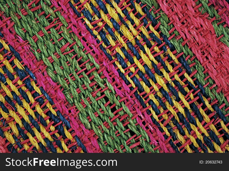 Part of a handwoven colorful handbag from Mexico. Part of a handwoven colorful handbag from Mexico