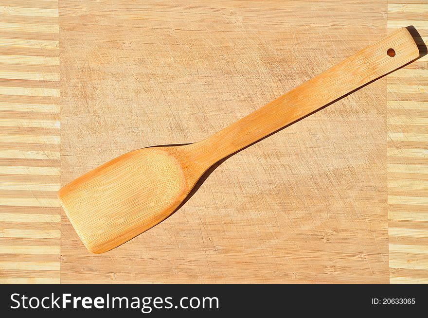 Kitchen materials bamboo wooden spoon. Kitchen materials bamboo wooden spoon
