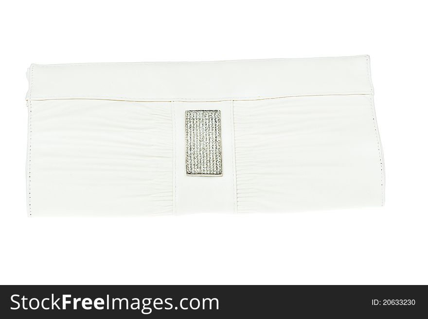 The women clutch bag isolated on white background