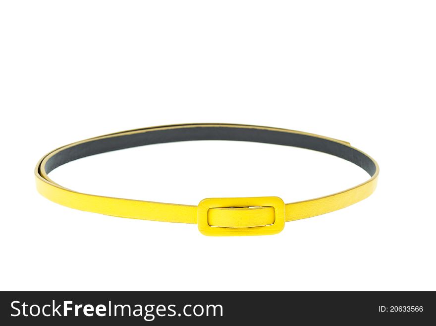 Colorful yellow belt on white background