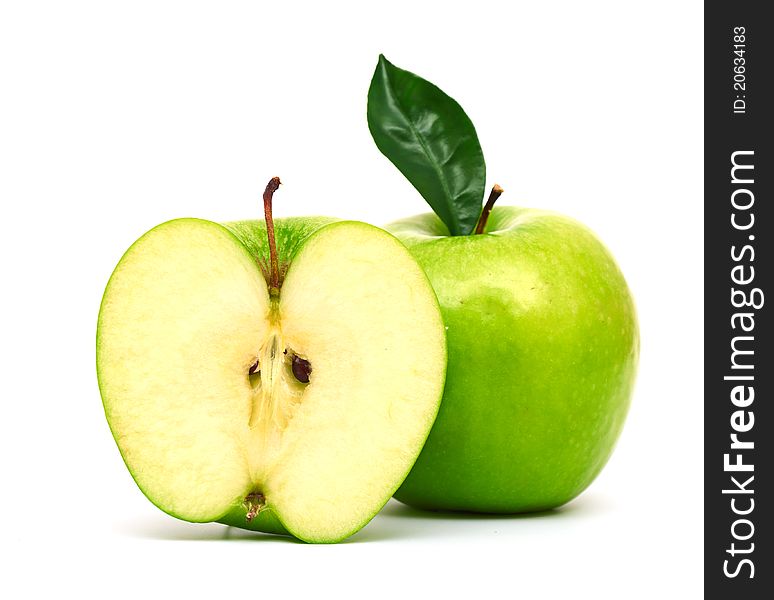 Green apple isolated on a white background