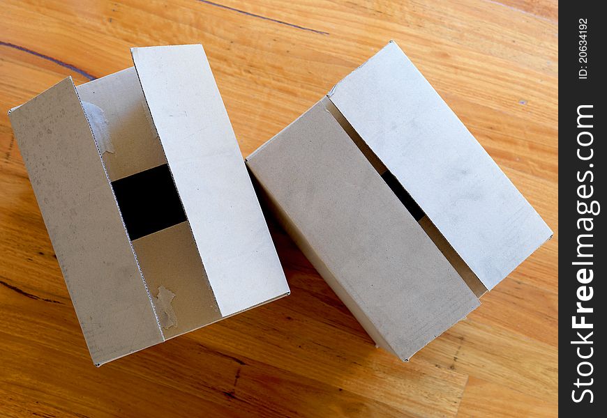 Cardboard boxes  against a white background