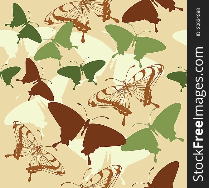 Seamless background with butterflies