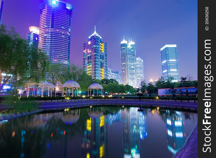 The night view of the lujiazui financial centre in shanghai china. The night view of the lujiazui financial centre in shanghai china.