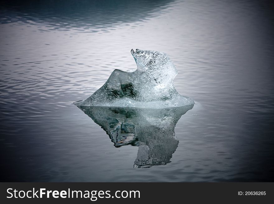 Piece of floating ice in Iceland
