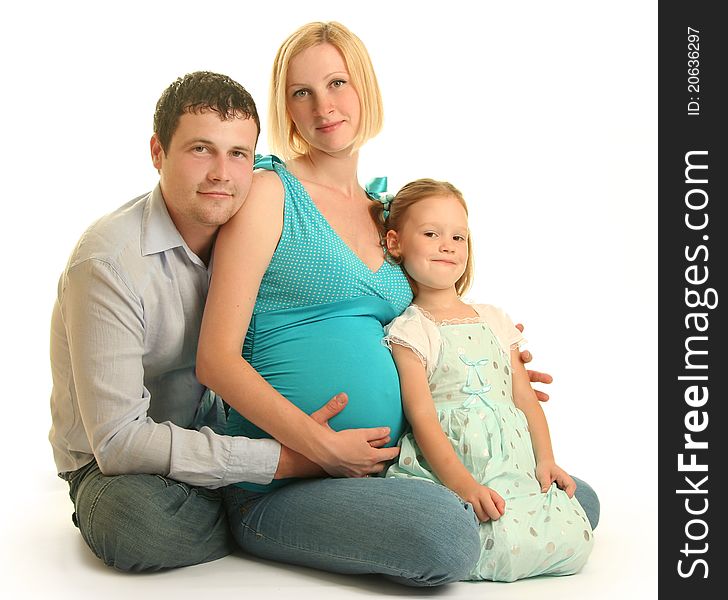 Happy family on white background. Happy family on white background