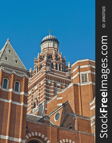 Red brick walls of the Westminster Abbey at Rondon