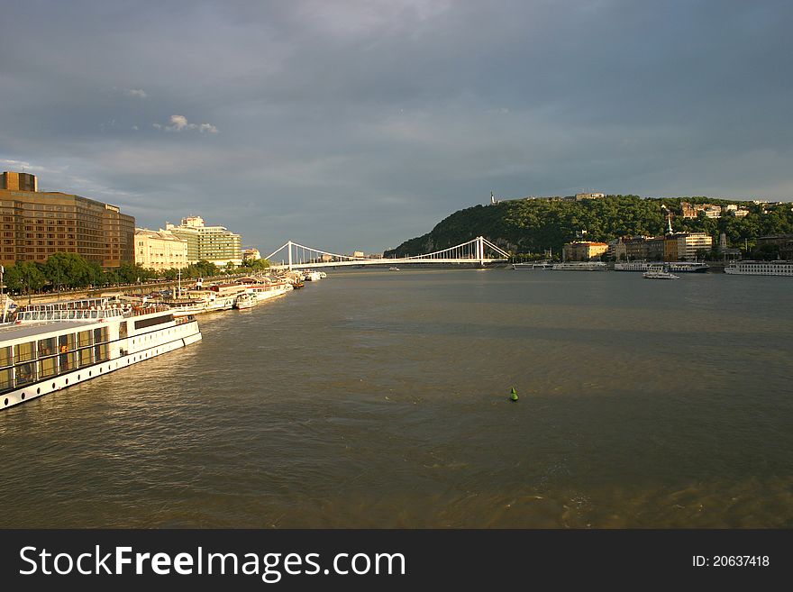 Panoramic view at Danube river, Budapest, Hungary