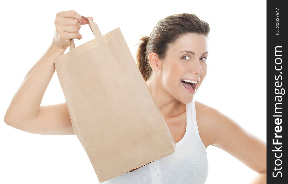 Happy Woman With Bag