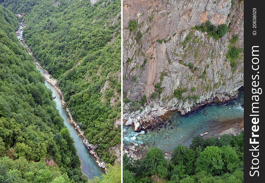 The view of Tara river canyon in Montenegro. The view of Tara river canyon in Montenegro