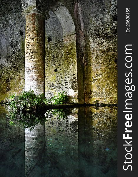 San Gimignano medieval fountain