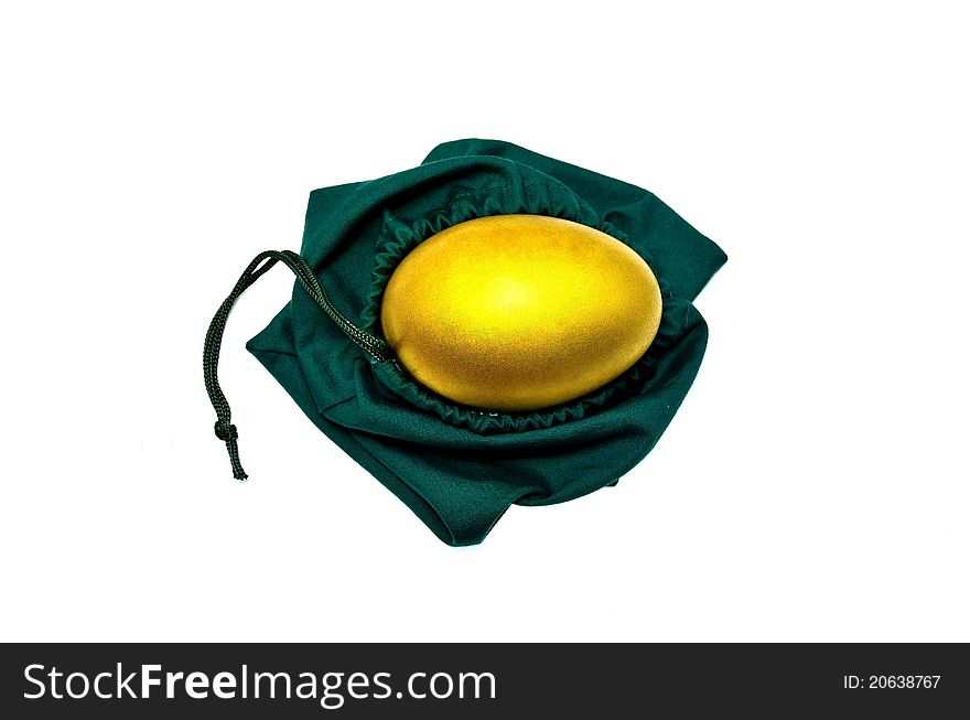 A golden egg in a bag