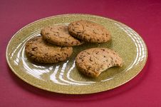 Chocolate Cookies On A Plate Stock Photos Chocolate Cookies On A Plate Stock Photos