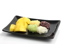 Mango With Rice Dessert Royalty Free Stock Image