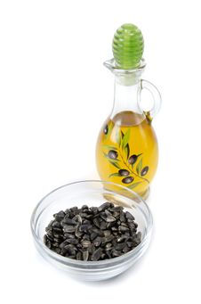 Oil And Sunflower Seeds Stock Photography Oil And Sunflower Seeds Stock Photography