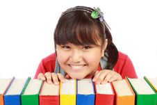Little Girl With Books Stock Image Little Girl With Books Stock Image
