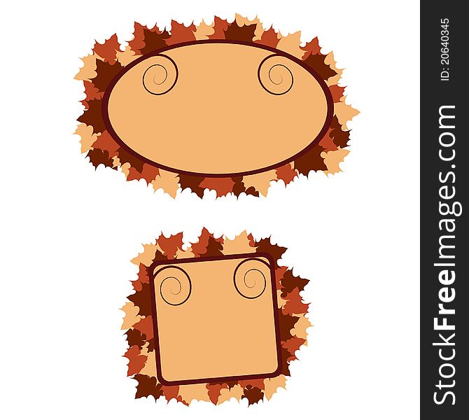 Vector isolated on white background autumn banners.