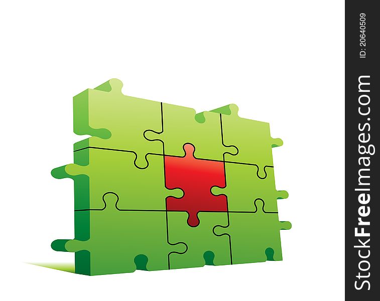 Vector illustration of puzzle wall