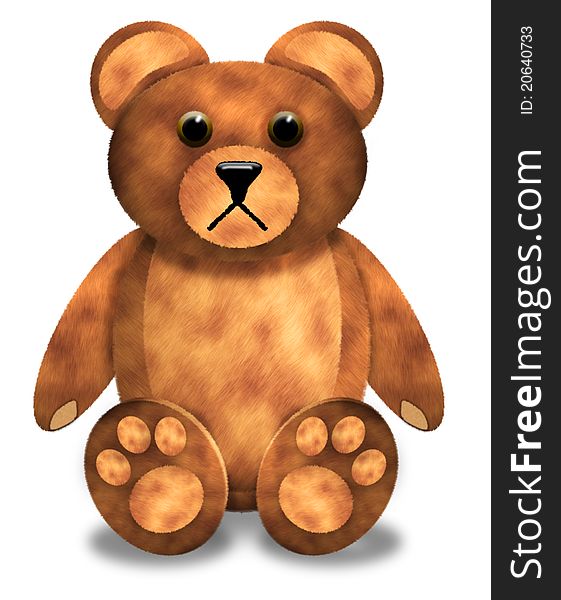Illustration of a sad-looking toy bear against a white background. Illustration of a sad-looking toy bear against a white background