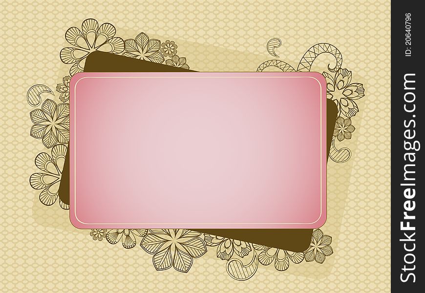 Floral theme with a frame in place for your text. Floral theme with a frame in place for your text