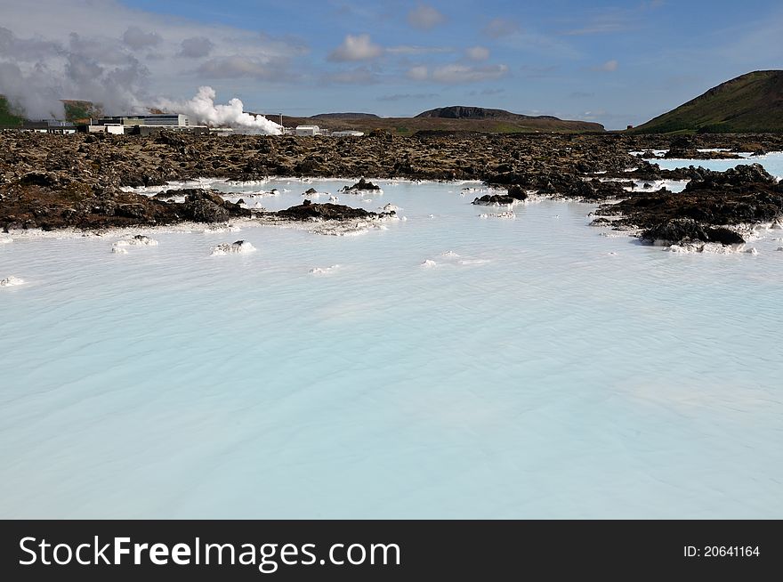 The Blue Lagoon On Iceland In Juli Month