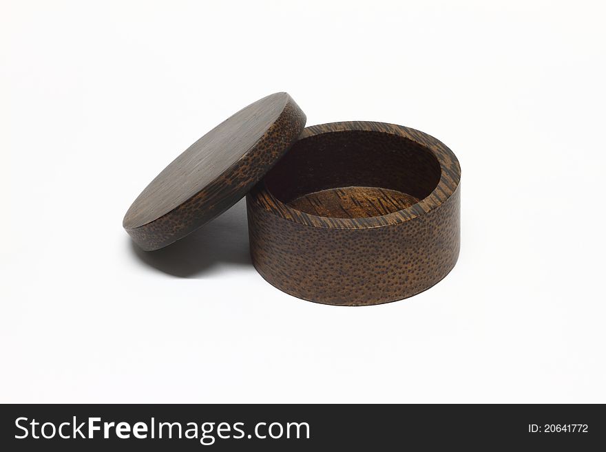 Wood box on white background