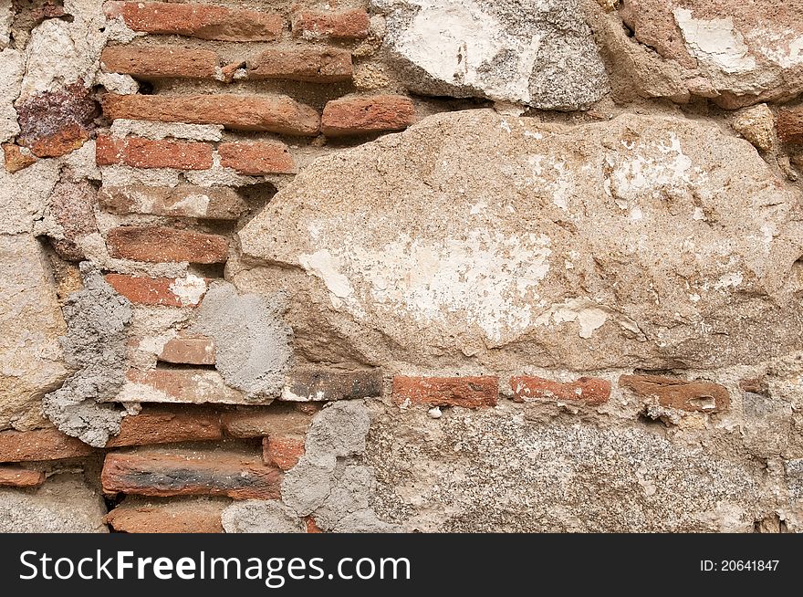 Brick Wall And Stones