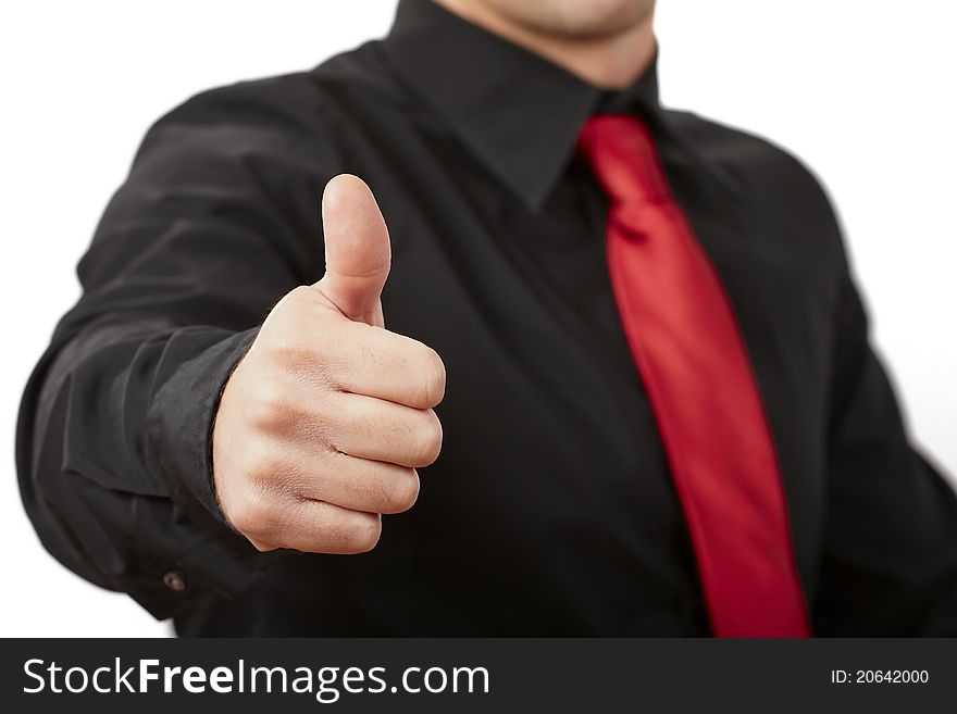 Business man hand with thumb up. Isolated on withe background. Business man hand with thumb up. Isolated on withe background.