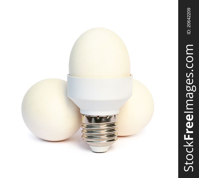 Egg in the base of energy-saving bulb