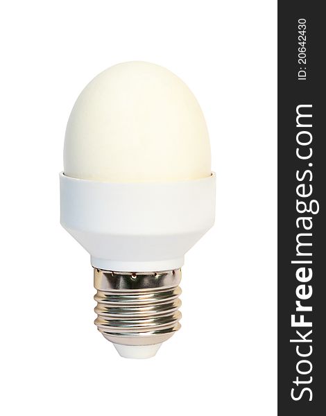 Egg in the base of energy-saving bulb