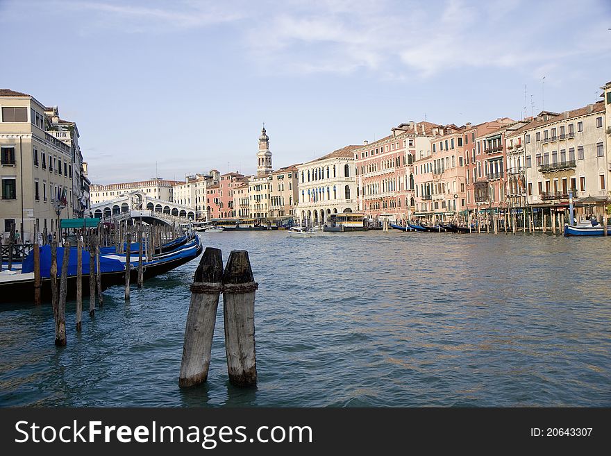 Buildings on the big canal of Venice, Italy. Buildings on the big canal of Venice, Italy