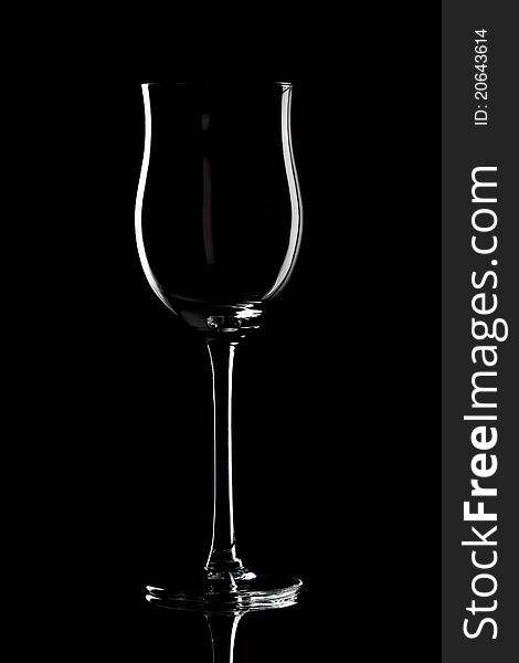 Burgundy glass with a black backgound