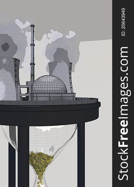 Illustration of nuclear waste and pollution. Illustration of nuclear waste and pollution