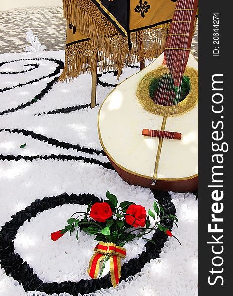 Decoration of tradicional portuguese guitar. Decoration of tradicional portuguese guitar