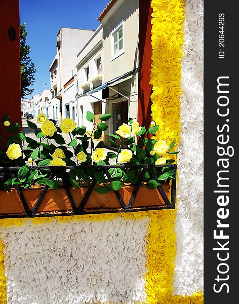 Flowery streets, traditional party, Redondo village, Portugal. Flowery streets, traditional party, Redondo village, Portugal.