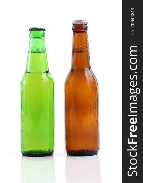 Two Beer in white background