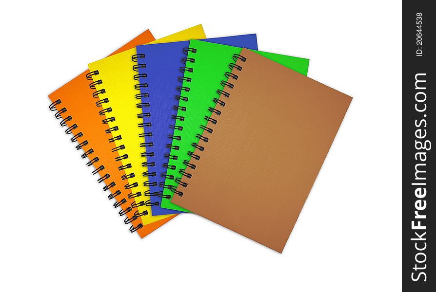 Notebook collection on the white background