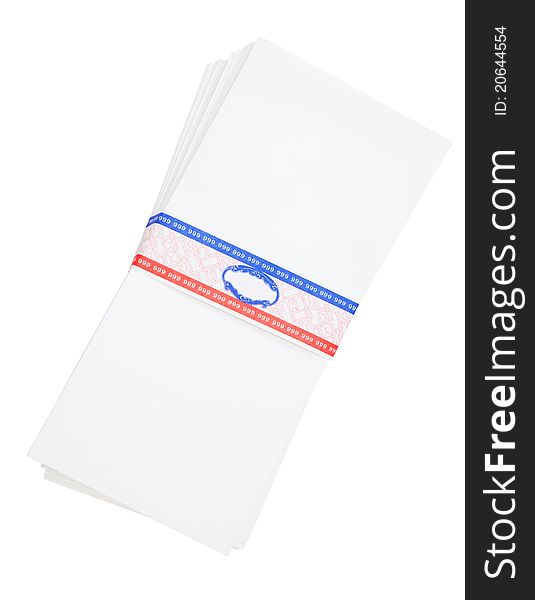 Isolated envelope collection on white