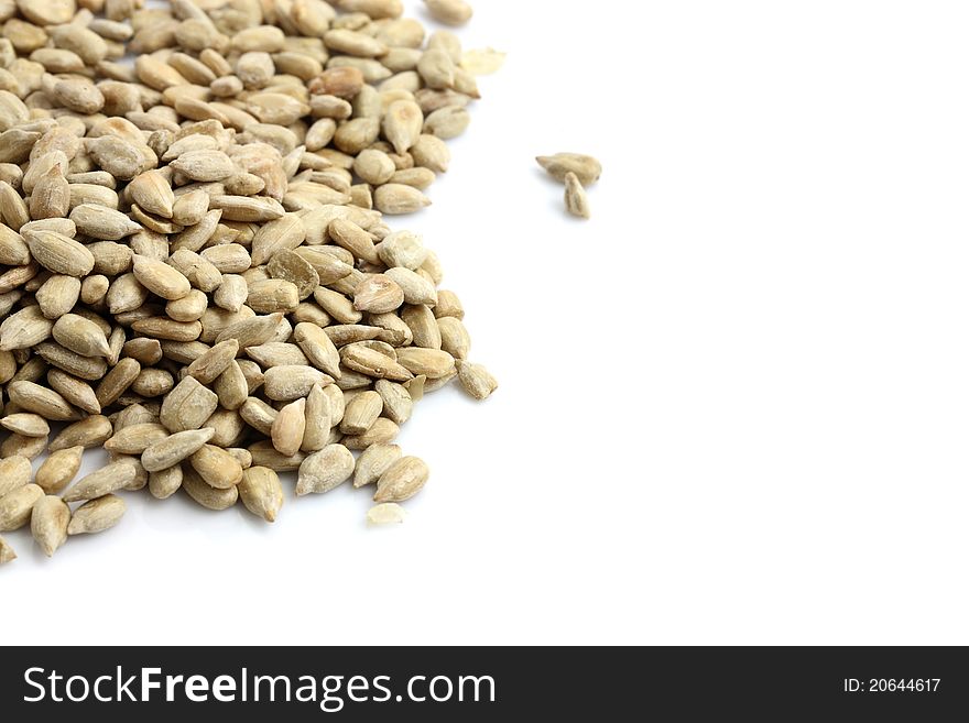 Sunflower seeds isolated in white background