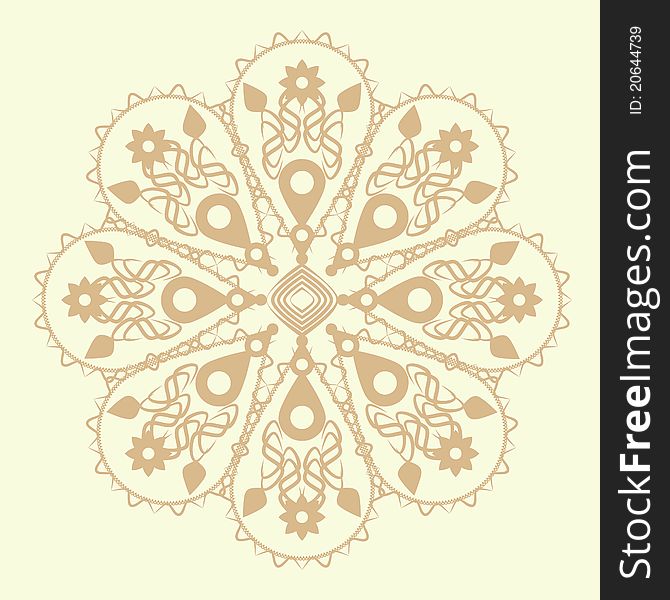 Circle lace ornament background illustration