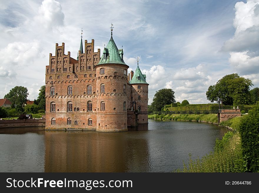 Picture of Egeskov castle on the island Funen in Denmark.