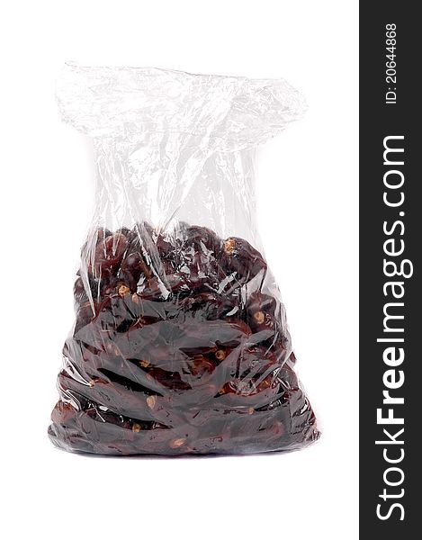 Date palm fruit in a plastic bag packaging
