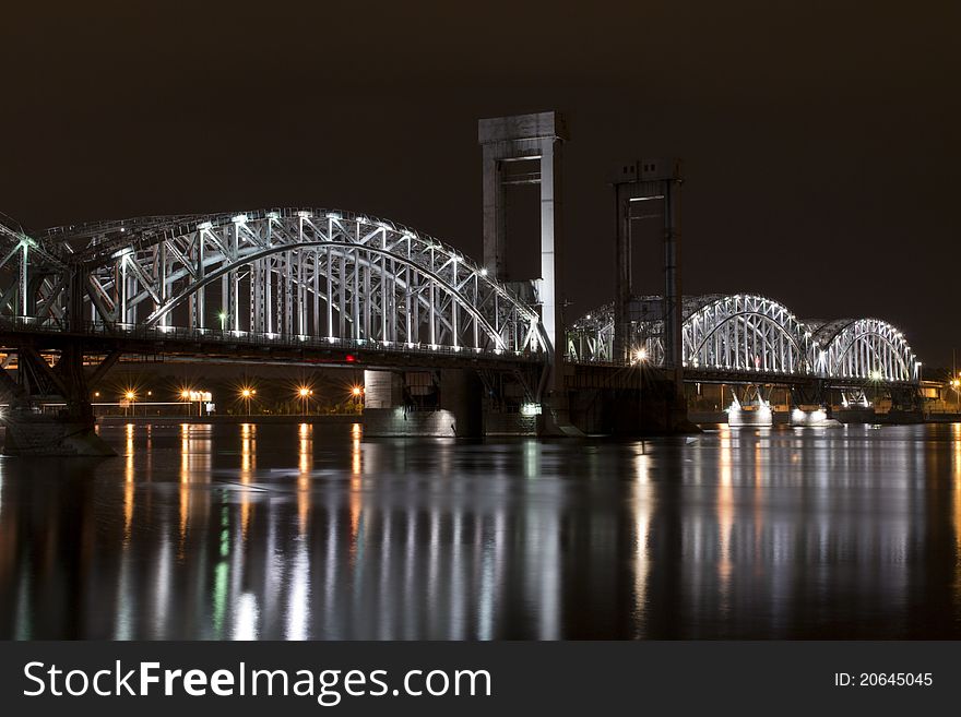 Finnish bridge at night