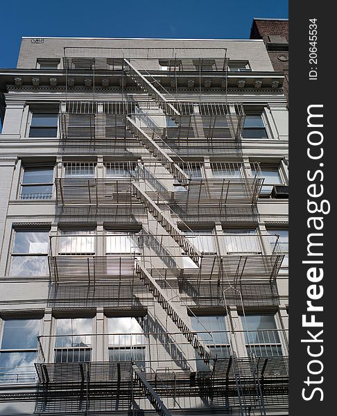 Beautiful gray tenement in Manhattan