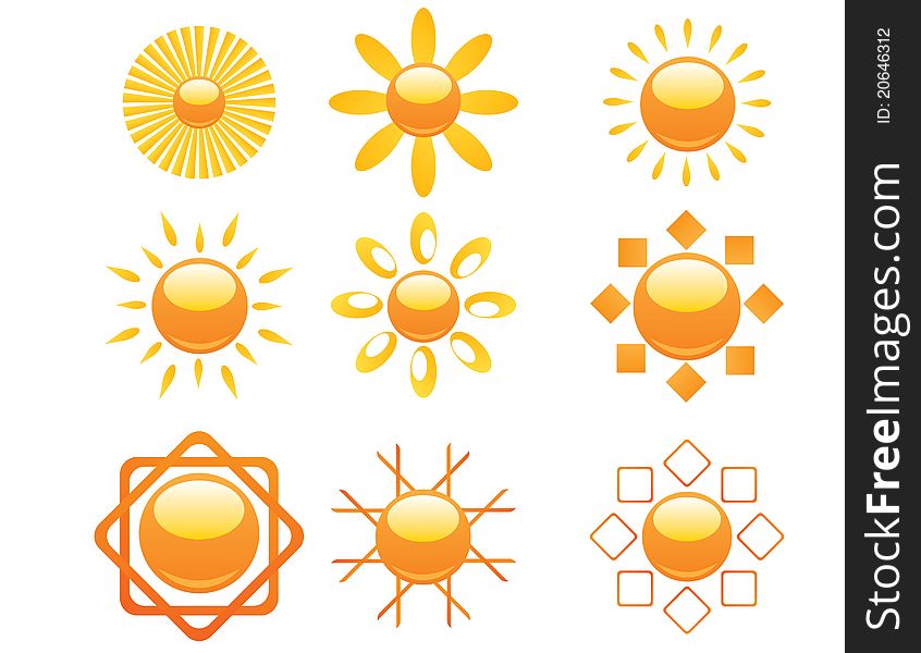 Set of sun icons