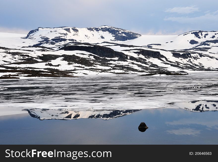 Norwegian landscape in summer near Finse, Hordaland, Norway