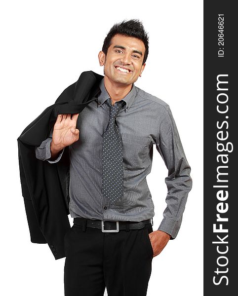 Happy Young Businessman Standing