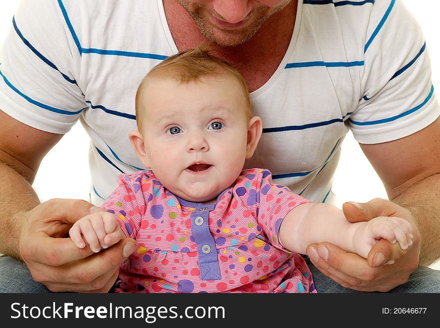 Smiling father and baby