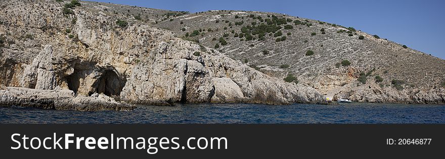 A panorama of a rock in croatie