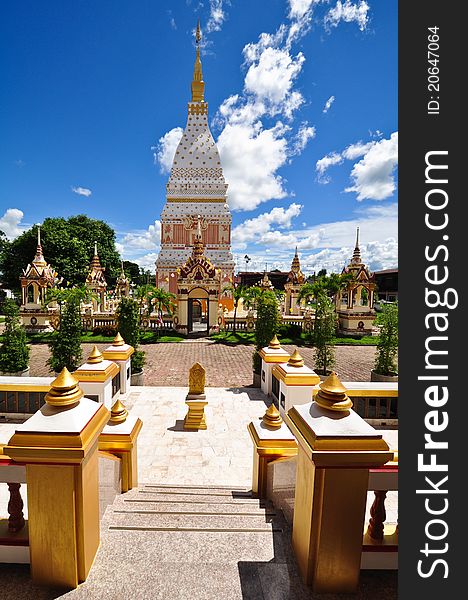 Phra That Renu Nakhon temple, Nakhon Phanom Province, Thailand. Pagoda in northeast of Thailand